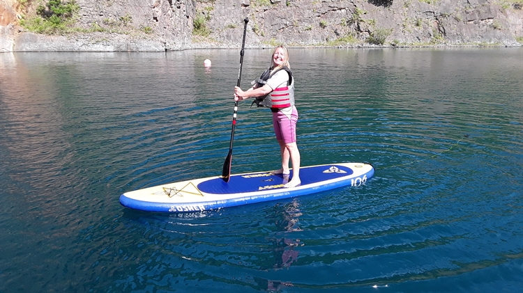 Lizzy on Paddleboard at Chepstow